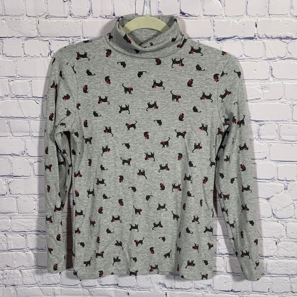 Karen Scott Tops - Karen Scott Womens Cat Print Turtleneck Sweater Gray Size XS Holiday Cat Lady